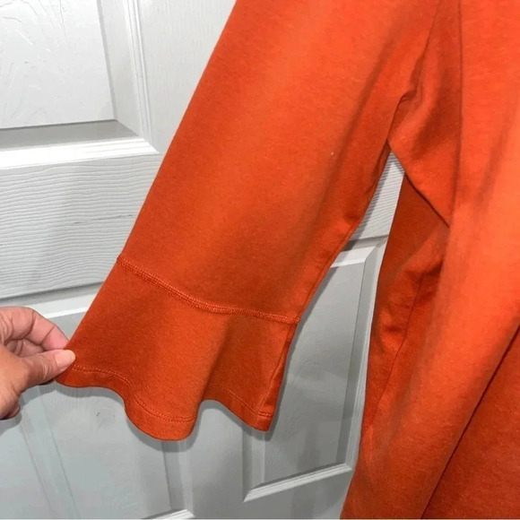 Kim Rogers shirt orange, plus sized,flared 3/4 sleeve, exposed zip back closure - Picture 4 of 9